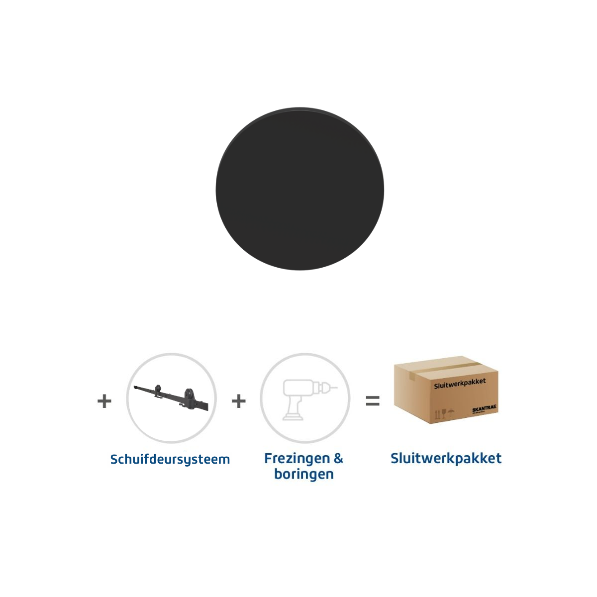 Sluitwerkpakketten met Deurknop Orbit Zwart